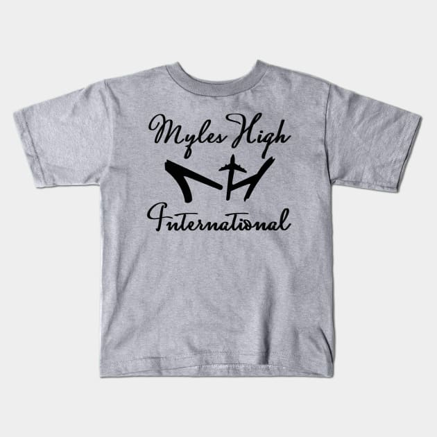 MYLES HIGH INT. Black Script Kids T-Shirt by mylehighinternational